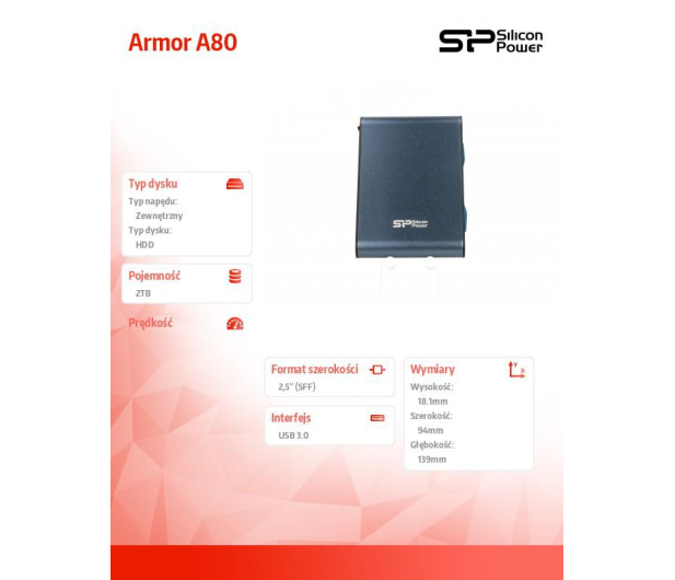 Silicon Power Armor A80 2TB USB 3.2 Gen. 1 Niebieski - 220510 - zdjęcie 7